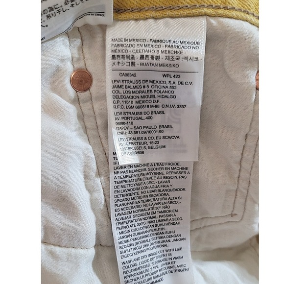 Levi's 501 93Yellow Button Fly Denim Jeans‎ W44 L32 - Picture 13 of 16